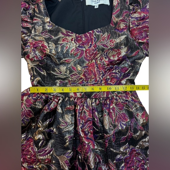 Jessakae Elegant Black and Purple Floral Dress Size Medium. - Picture 15 of 16